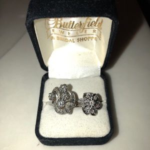 2 14K White Gold & Diamond Cocktail Rings.